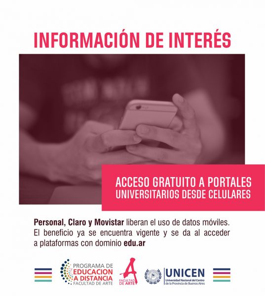 Accedé al sitio web de la UNICEN, la Facultad de Arte y el CDAB desde tu celular sin consumir datos móviles