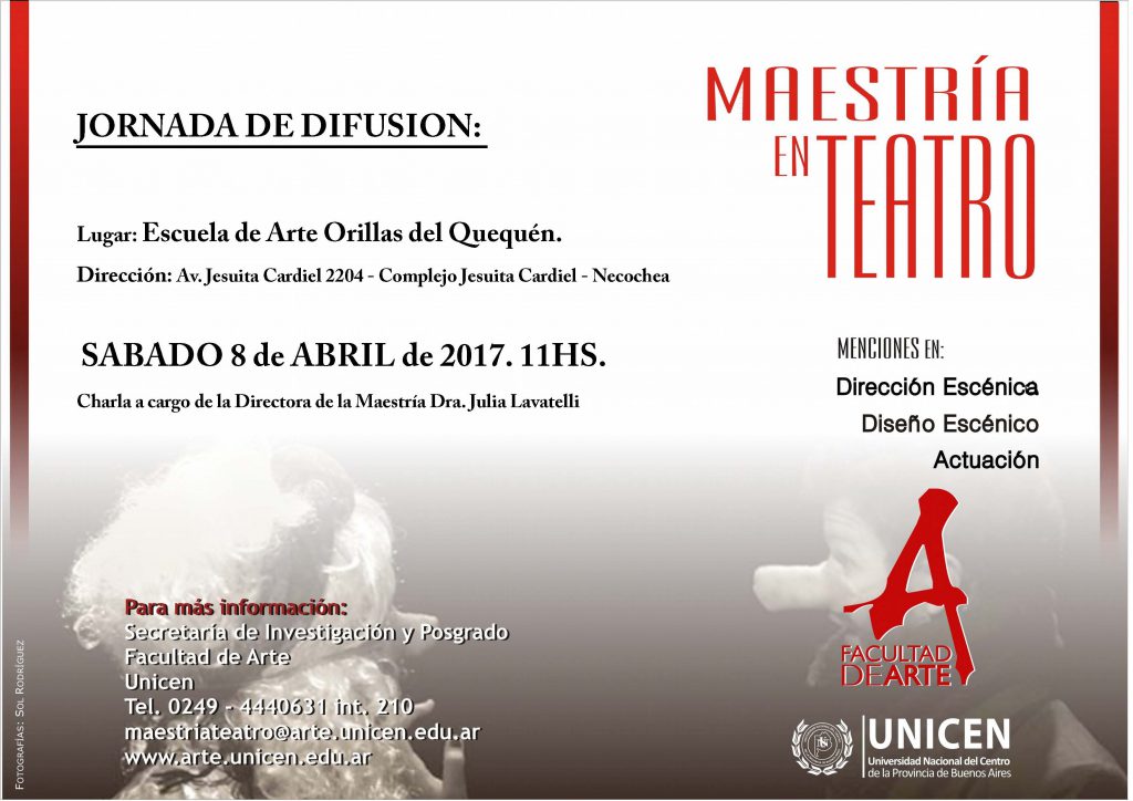 Difusión Maestría Teatro en ESCUELA DE ARTE NECOCHEA