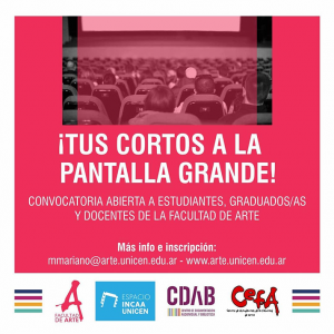 ¡Tus cortos a la pantalla grande! Convocatoria abierta para la proyección de cortometrajes en el Espacio INCAA UNICEN