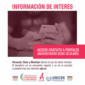 Accedé al sitio web de UNICEN, Facultad de Arte y CDAB desde tu celular sin consumir datos móviles