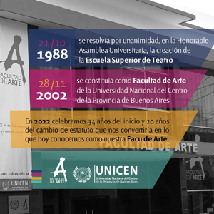 Celebramos el 34º aniversario de la creación de la Escuela Superior de Teatro, antecedente fundacional de la Facultad de Arte