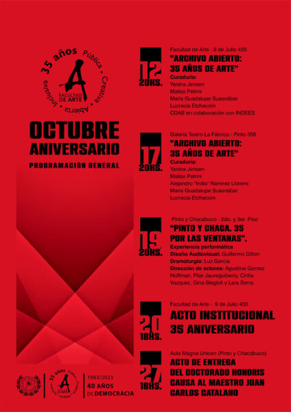 Pública, creativa, abierta, inclusiva. En octubre celebramos el 35º aniversario de la Facultad de Arte