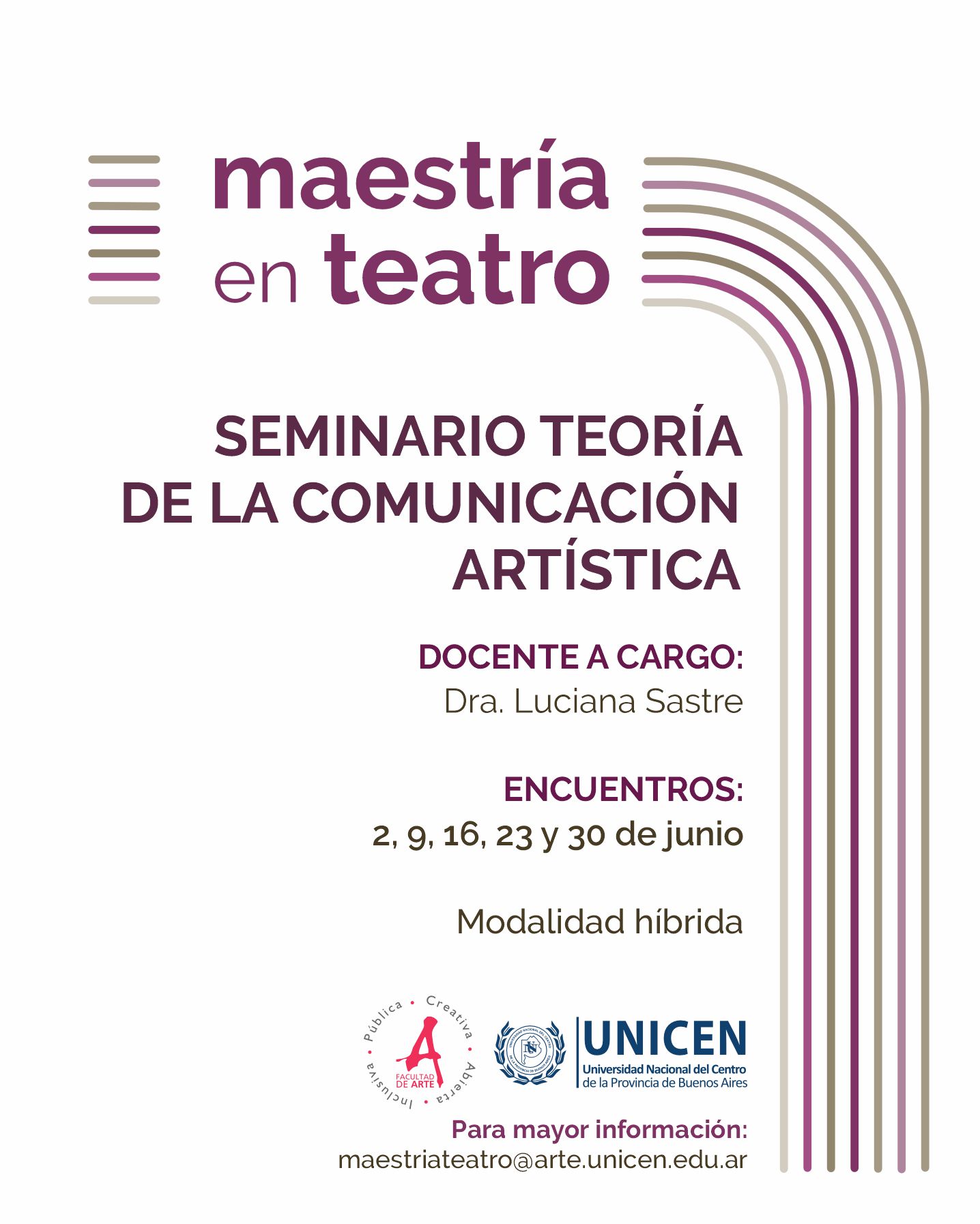 cohorte 2026 MAESTRIAS teatro sastre